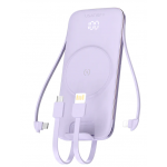Usatisfy P3 智屏磁吸多頭8in1超薄大容量支架式行動電源 (紫色)